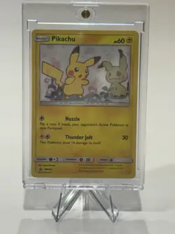 Pokemon Pikachu SM162 Black Star Promo Holo 2019 Pikachu & Mimikyu LP - Image 1