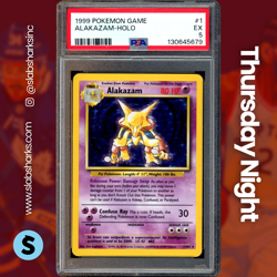 1999 POKEMON BASE SET UNLIMITED #1/102 ALAKAZAM HOLO RARE PSA 5 - Image 1