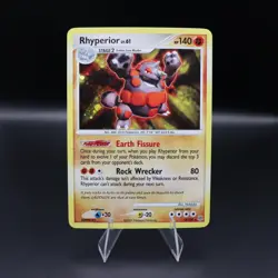 Rhyperior 12/130 Diamond and Pearl Holo 2007 English Pokemon TCG LP - Image 2