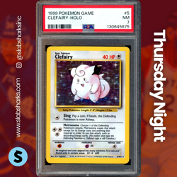 1999 POKEMON BASE SET UNLIMITED #5/102 CLEFAIRY HOLO RARE PSA 7 - Image 1