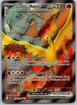 Team Rocket's Moltres ex - Stamped - 208/182 Pokemon Destined Rivals NM - Image 1
