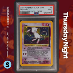 2000 POKEMON BLACK STAR PROMOS POKEMON LEAGUE PROMO #8 MEW HOLO PSA 9 - Image 1