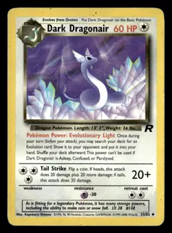 Dark Dragonair Uncommon Unlimited Team Rocket 33/82 HP Pokemon TCG - Image 1