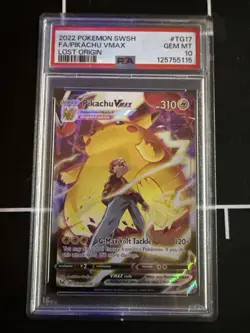 Pikachu VMAX TG17/TG30 Swsh11: Lost Origin Trainer Gallery Holo PSA 10 - Image 1