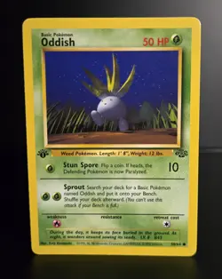 Pokemon TCG - ODDISH - 1ST EDITION - 58/64 - WOTC - JUNGLE (1999) - LP/NM - Image 1