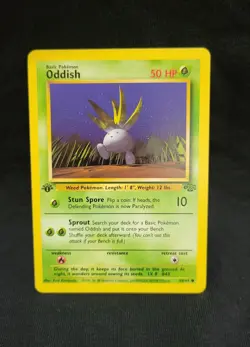 ODDISH 58/64 1st Edition Jungle RARE Vintage WOTC Pokemon Card NM - Image 1
