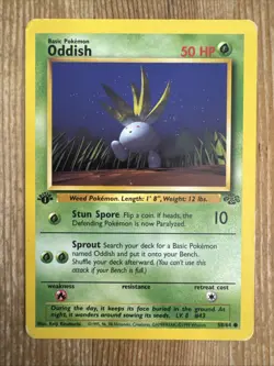 Oddish 1st Edition 58/64 Jungle Common Pokemon Vintage Card WOTC HP 1999 - Image 1