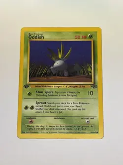 1st Edition Oddish 58/64 Jungle Common Pokemon TCG Vintage WotC 1999 LP - Image 1