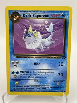 POKEMON TEAM ROCKET DARK VAPOREON 45/82 NM UNCOMMON WOTC (2000) TCG VINTAGE (A) - Image 1