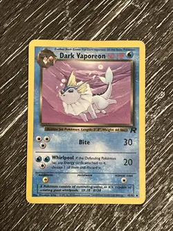Dark Vaporeon 45/82 Team Rocket Uncommon Pokemon TCG Vintage WOTC 2000 LP - Image 1