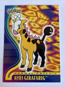 Pokemon Card - Girafarig #203 - Johto Series - Topps - Image 1
