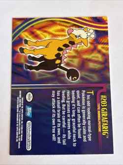 Pokemon Card - Girafarig #203 - Johto Series - Topps - Image 2