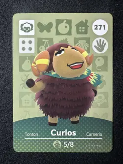 Curlos #271 Animal Crossing Amiibo Card Series 3 Authentic +Tracking# - Image 1