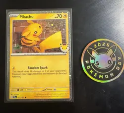 2026 Pikachu 051 Stamped Pokemon Day 30th Anniversary Promo with Coin - Image 1