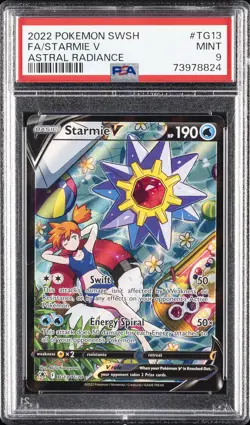 2022 POKEMON SWORD & SHIELD ASTRAL RADIANCE #TG13 FULL ART/STARMIE V PSA 9 - Image 1