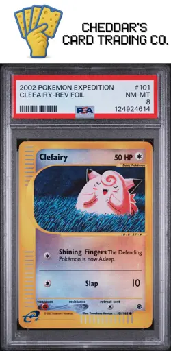 2002 Pokemon Expedition Clefairy-Rev.Foil #101 PSA 8 (New Cert!) - Image 1
