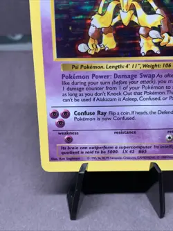 Pokemon TCG Alakazam 1/102 Base Set Shadowless Holo Rare 1999 WOTC VTG - Image 5