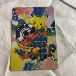 1996 Pokemon Japanese Vending Prism Sticker Machamp Charizard Unofficial - Image 2