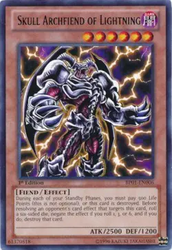 1x (LP) Skull Archfiend of Lightning - BP01-EN006 - Rare - 1st Edition YuGiOh - Image 1