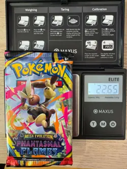 22.65g HEAVY Pokemon TCG: Mega Evo Phantasmal Flames Pack SEALED - Image 1