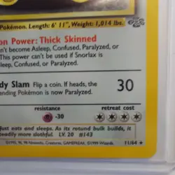 Snorlax 11/64 1st Edition Holo Rare Jungle Pokemon TCG Trading Card WOTC 1999 - Image 5