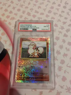 2002 POKEMON LEGENDARY COLLECTION #45 GROWLITHE-REVERSE FOIL PSA 8 - Image 1