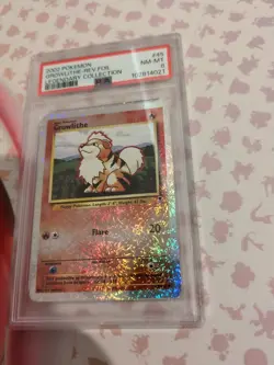 2002 POKEMON LEGENDARY COLLECTION #45 GROWLITHE-REVERSE FOIL PSA 8 - Image 2