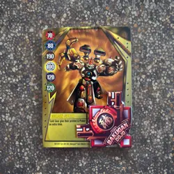 Bakugan Gundalian Invaders Golden Spear 🥇 Gold Gate Card 9/48b Serial Coredem - Image 1
