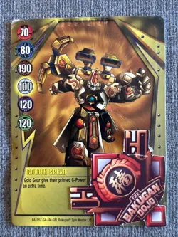 Bakugan Gundalian Invaders Golden Spear 🥇 Gold Gate Card 9/48b Serial Coredem - Image 2