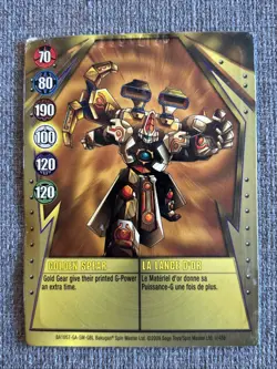 Bakugan Gundalian Invaders Golden Spear 🥇 Gold Gate Card 9/48b Serial Coredem - Image 4