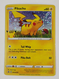 Pikachu SWSH039 Black Star Promo Holo Pokemon Card MP - Image 1