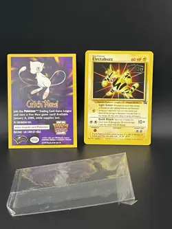 ELECTABUZZ Pokemon Card BLACK STAR PROMO 1st Movie WB Stamp & "Catch Mew" insert - Image 1