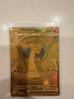 Gold Mega Charizard X EX 130/094 - English - Pokemon Phantasmal Flames - MINT - Image 1