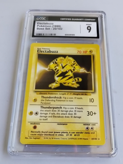 1999 POKEMON BASE SET ELECTABUZZ 20/102 NON-HOLO RARE CGC 9 MINT - Image 1