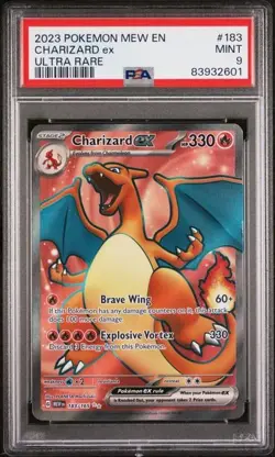 2023 POKEMON MEW EN-151 #183 CHARIZARD ex ULTRA RARE PSA 9 - Image 1