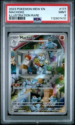 2023 POKEMON MEW EN-151 #177 MACHOKE ILLUSTRATION RARE PSA 9 - Image 1