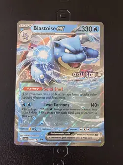 Pokemon TCG Blastoise ex Double Rare Holo Stellar Crown Stamped Promo 030/142 NM - Image 1