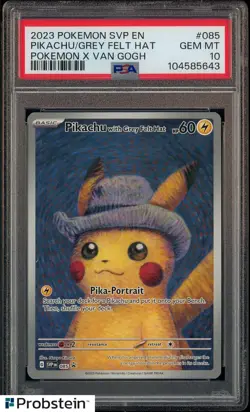 Pokemon Pikachu with Grey Felt Hat Van Gogh 085 Promo PSA 10 Graded GEM MINT - Image 1