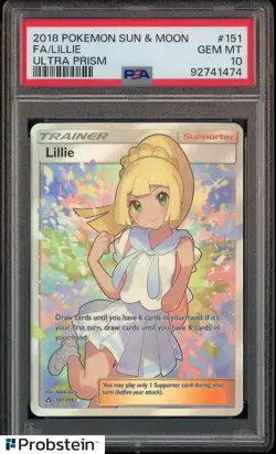 2018 Pokemon Sun & Moon Ultra Prism #151 FA Lillie PSA 10 GEM MINT - Image 1