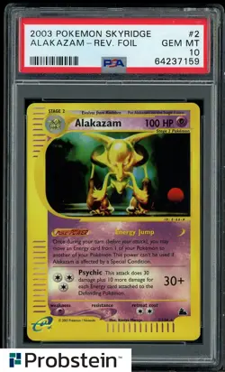 2003 Pokemon Skyridge #2 Alakazam Reverse Foil PSA 10 GEM MINT - Image 1