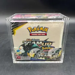 Pokemon TCG Sun & Moon Team Up Booster Box Sealed w/ Acrylic Case - Image 1