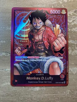 One Piece English Monkey.D.Luffy ST01-001 Leader Foil NM - Image 1
