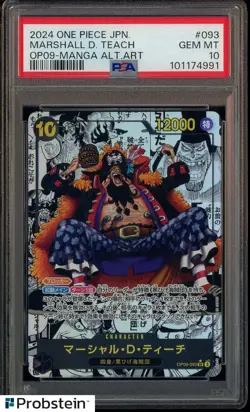 2024 One Piece Japanese OP09 Manga Alternate Art #093 Marshall D. Teach PSA 10 - Image 1