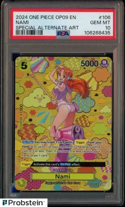 2024 One Piece OP-09 EN Special Alternate Art #106 Nami PSA 10 GEM MINT - Image 1