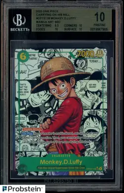 2025 One Piece OP13 EN Manga Carrying on His Will #118 Monkey D. Luffy BGS 10 - Image 1