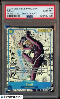 2025 One Piece PRB02 EN Manga Alternate Art #119 Sanji PSA 10 GEM MINT - Image 1