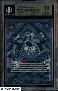 One Piece Marshall.D.Teach 3rd Anniversary Special Silver OP09-093 BGS 10 - Image 1
