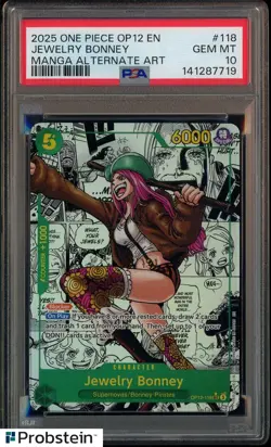 2025 One Piece OP12 EN Manga Alternate Art #118 Jewelry Bonney PSA 10 GEM MINT - Image 1