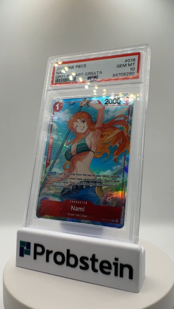 2022 One Piece OP01 Alternate Art Errata #016 Nami PSA 10 GEM MINT - Image 2