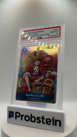 2024 One Piece Promo Convention Exclusive Foil #043 Monkey D. Luffy PSA 10 - Image 2